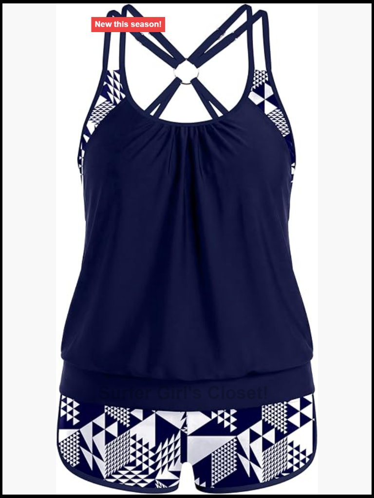 Plus Size Tankini With Tummy Control & Boyshorts
